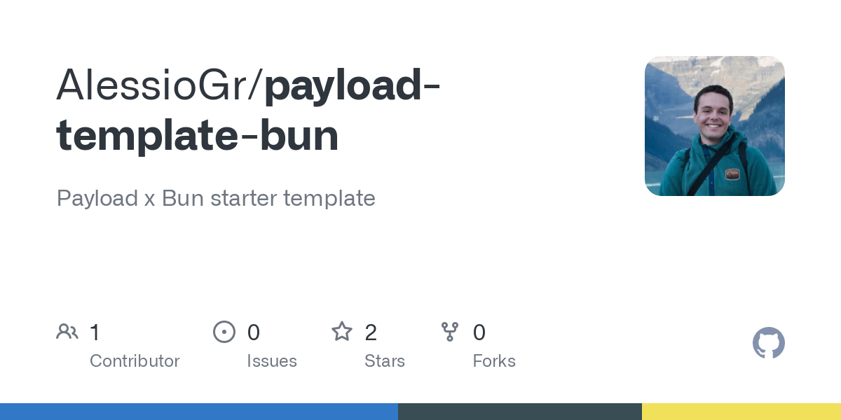 GitHub - AlessioGr/payload-template-bun: Payload x Bun starter template cover image