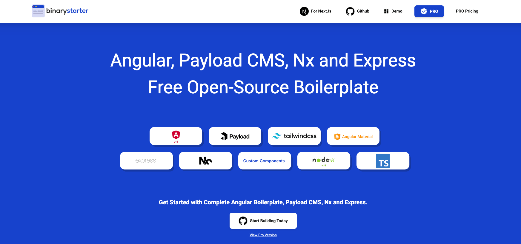 Open-Source Angular 16, Payload CMS, Full Stack Web App Boilerplate cover image