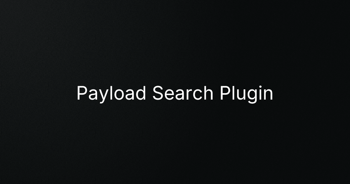 Payload Search Plugin cover image
